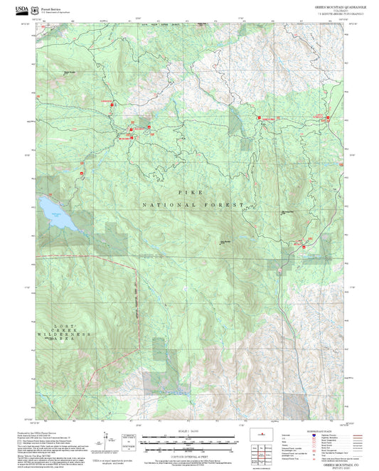 2025 Forest Service Topo Map of Green Mountain Colorado