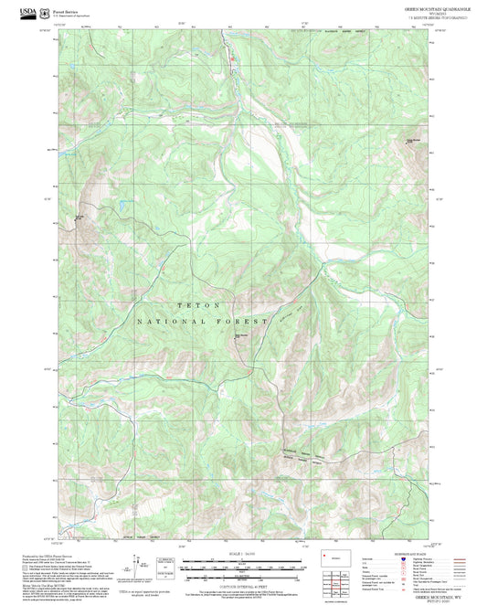 2025 Forest Service Topo Map of Green Mountain Wyoming