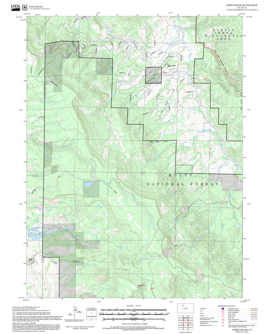 2025 Forest Service Topo Map of Green Ridge Colorado