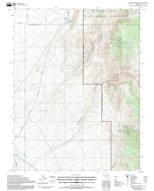 2025 Forest Service Topo Map of Green Springs Nevada