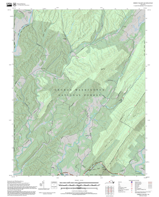 2025 Forest Service Topo Map of Green Valley Virginia
