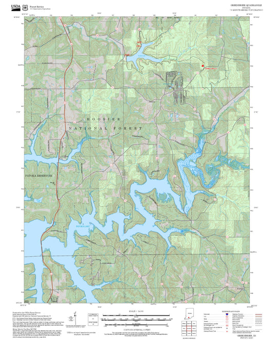 2025 Forest Service Topo Map of Greenbrier Indiana