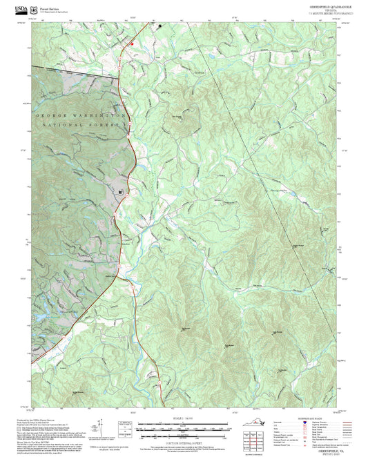 2025 Forest Service Topo Map of Greenfield Virginia