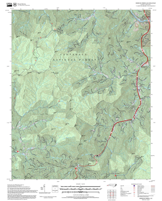 2025 Forest Service Topo Map of Greens Creek North Carolina