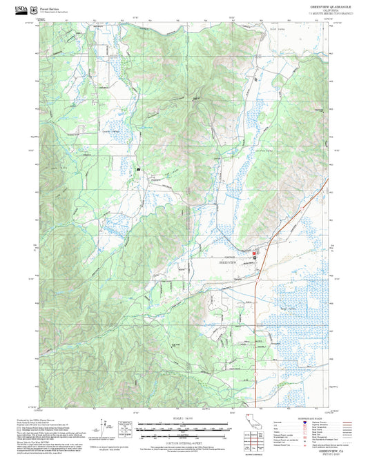 2025 Forest Service Topo Map of Greenview California