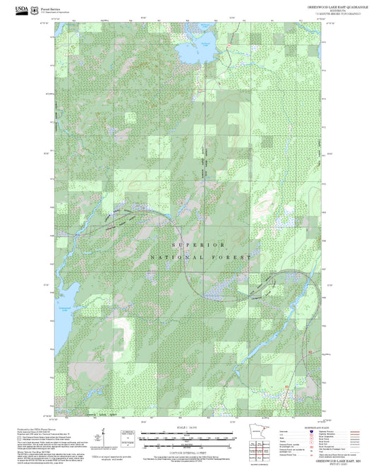 2025 Forest Service Topo Map of Greenwood Lake East Minnesota