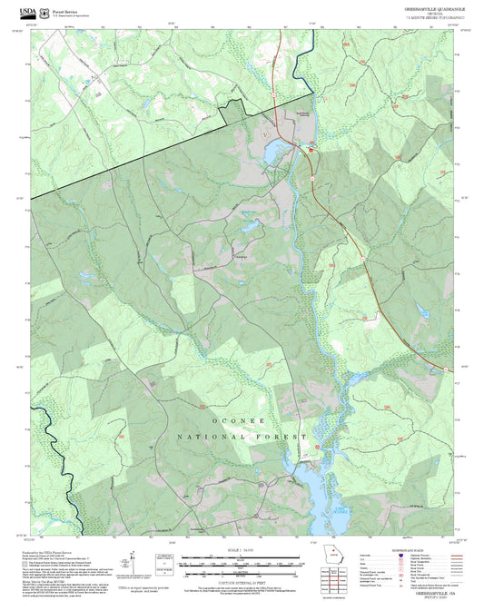 2025 Forest Service Topo Map of Greshamville Georgia