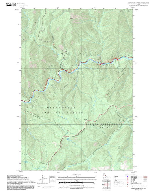 2025 Forest Service Topo Map of Greystone Butte Idaho