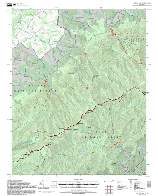 2025 Forest Service Topo Map of Greystone Tennessee