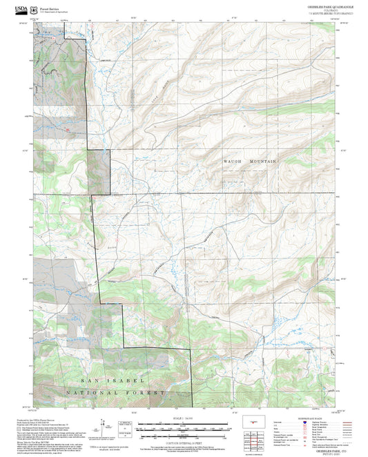 2025 Forest Service Topo Map of Gribbles Park Colorado