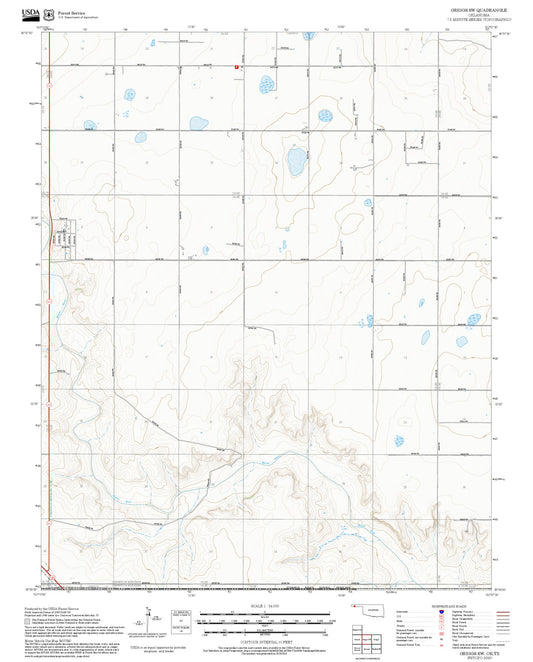 2025 Forest Service Topo Map of Griggs SW Oklahoma