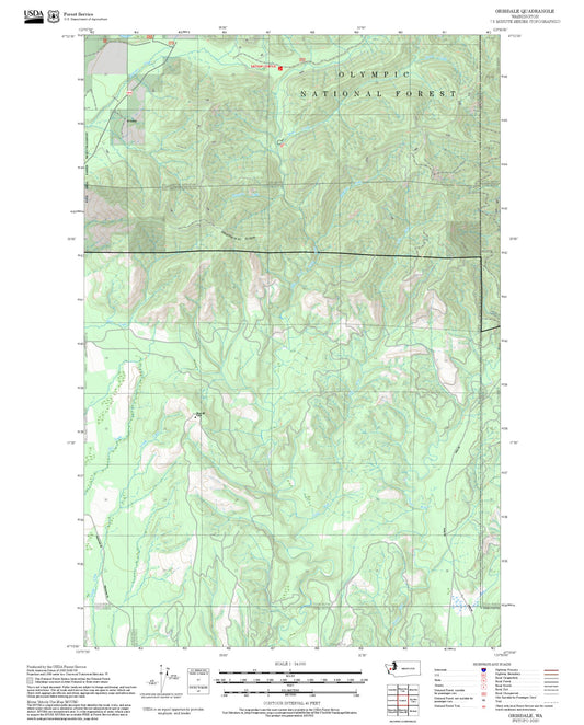 2025 Forest Service Topo Map of Grisdale Washington