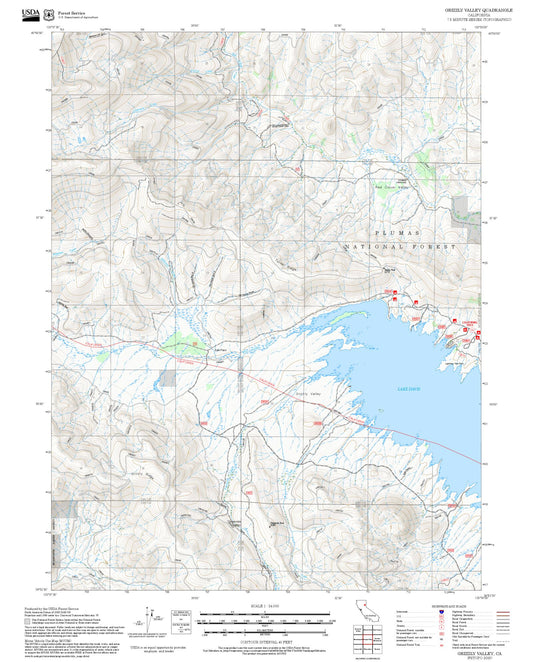 2025 Forest Service Topo Map of Grizzly Valley California