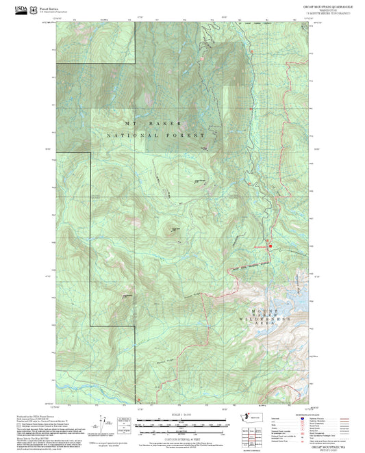 2025 Forest Service Topo Map of Groat Mountain Washington
