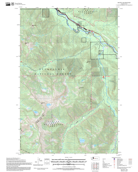 2025 Forest Service Topo Map of Grotto Washington
