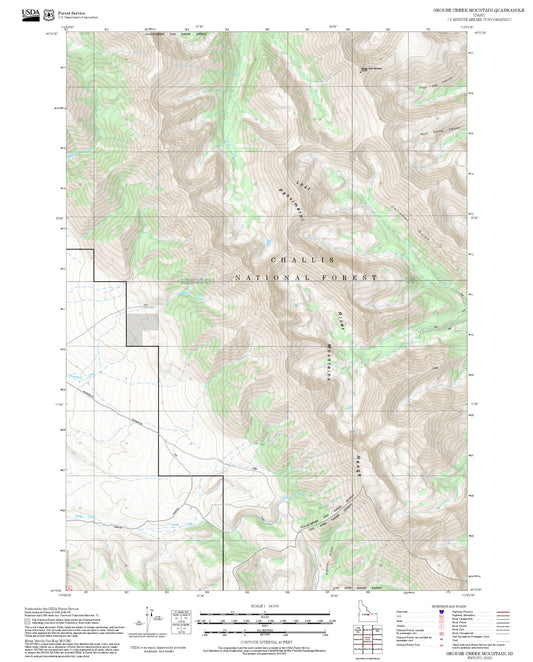 2025 Forest Service Topo Map of Grouse Creek Mountain Idaho