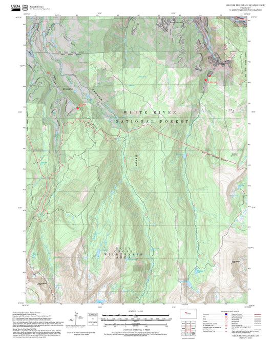 2025 Forest Service Topo Map of Grouse Mountain Colorado