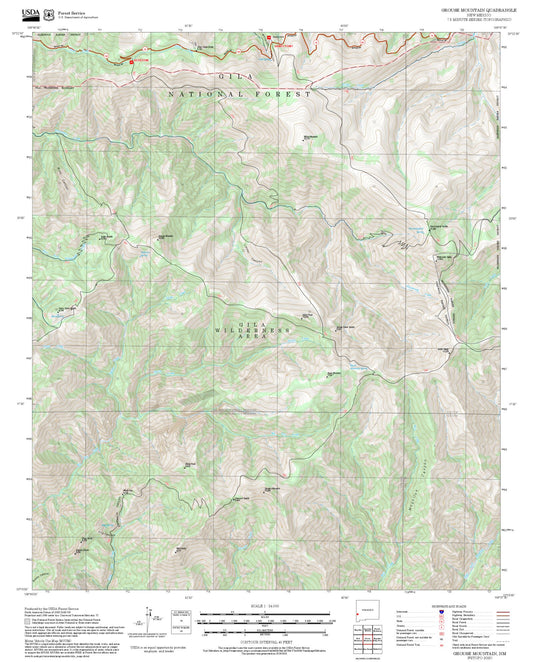 2025 Forest Service Topo Map of Grouse Mountain New Mexico