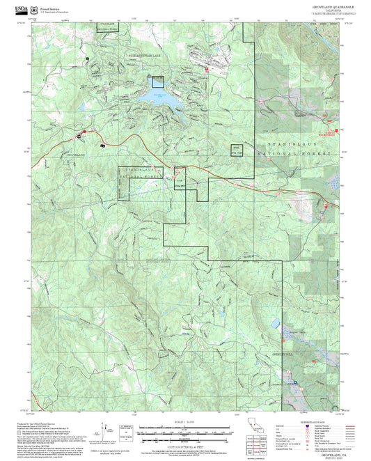 2025 Forest Service Topo Map of Groveland California