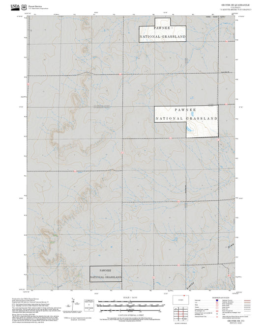 2025 Forest Service Topo Map of Grover NE Colorado
