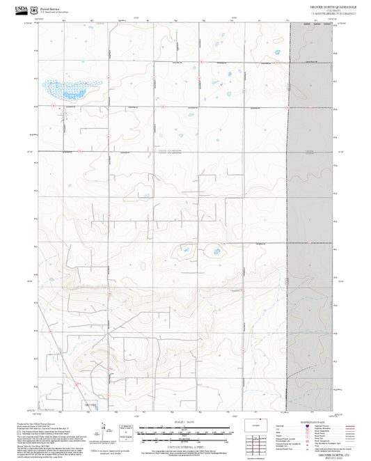 2025 Forest Service Topo Map of Grover North Colorado