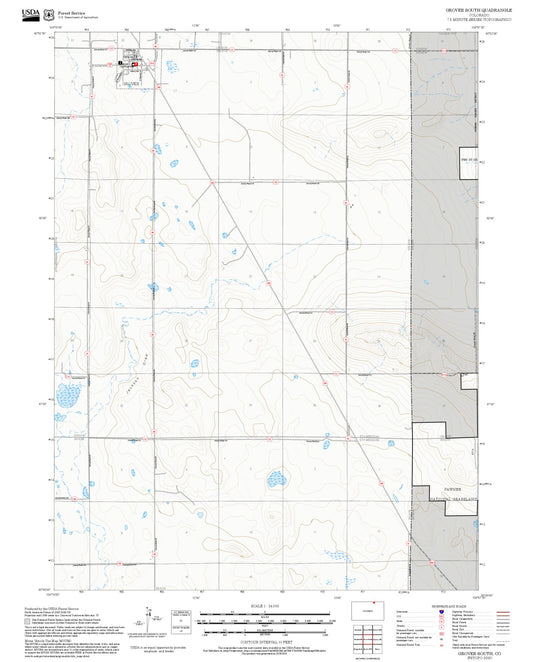 2025 Forest Service Topo Map of Grover South Colorado