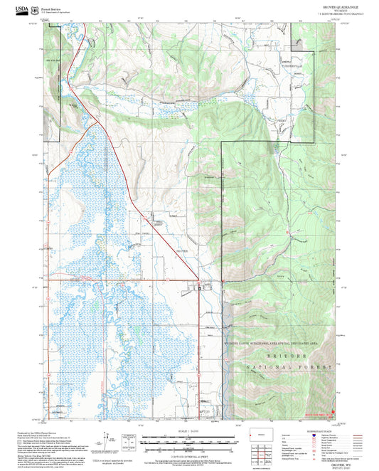 2025 Forest Service Topo Map of Grover Wyoming