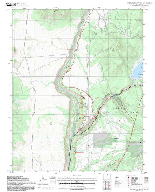 2025 Forest Service Topo Map of Guadalupe Mountain New Mexico