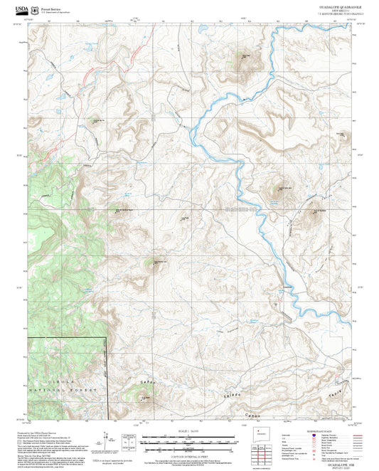 2025 Forest Service Topo Map of Guadalupe New Mexico