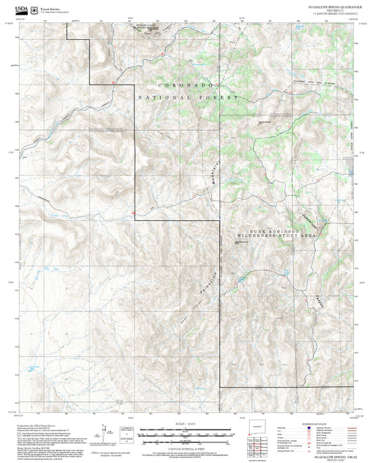 2025 Forest Service Topo Map of Guadalupe Spring New Mexico