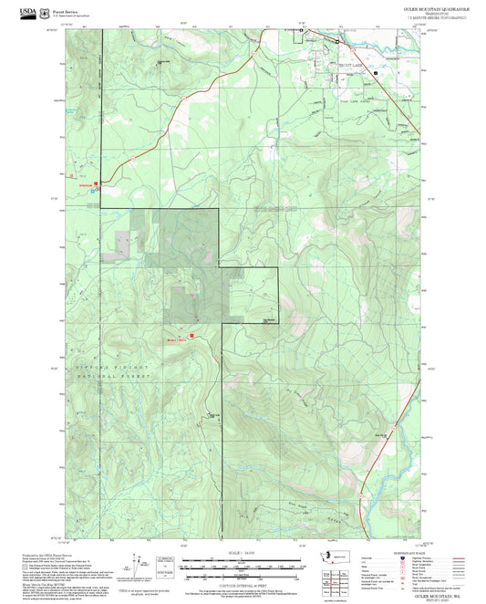 2025 Forest Service Topo Map of Guler Mountain Washington