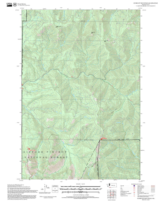 2025 Forest Service Topo Map of Gumboot Mountain Washington