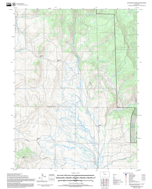 2025 Forest Service Topo Map of Gunsight Pass Colorado