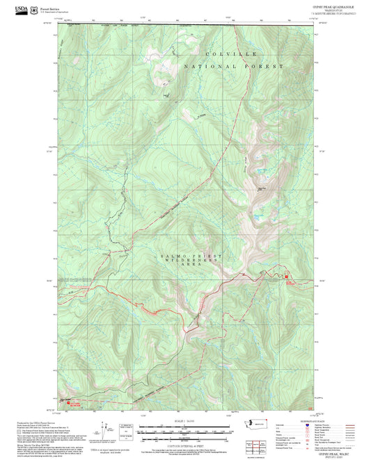 2025 Forest Service Topo Map of Gypsy Peak Washington