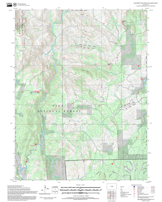 2025 Forest Service Topo Map of Hackett Mountain Colorado