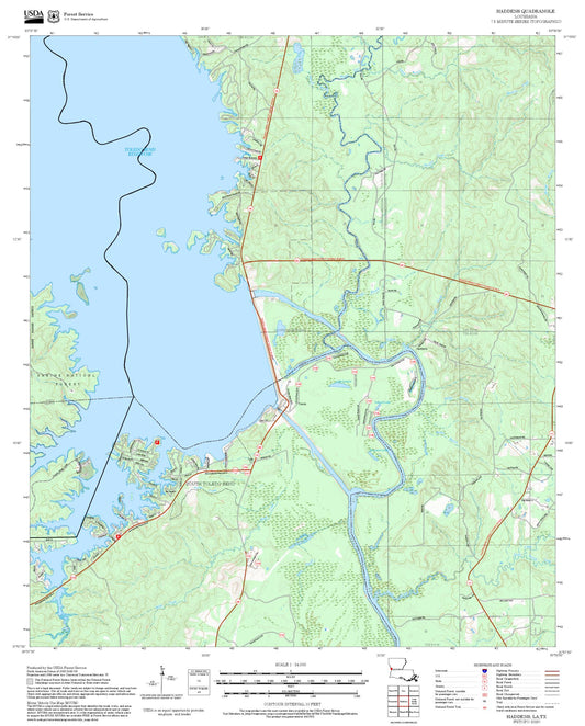 2025 Forest Service Topo Map of Haddens Louisiana