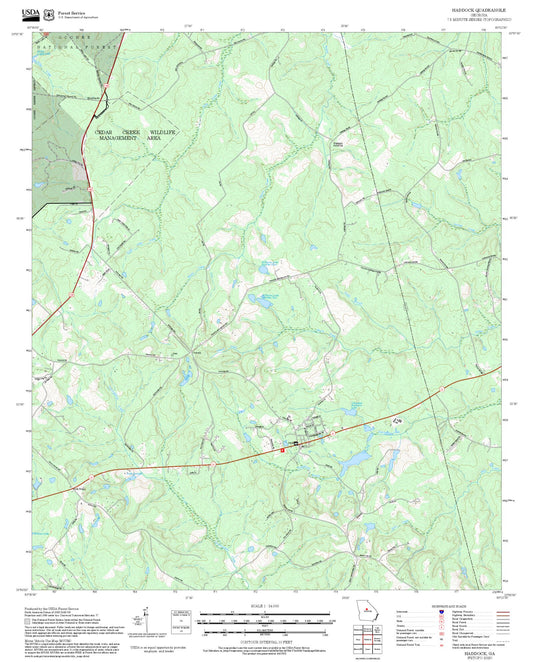 2025 Forest Service Topo Map of Haddock Georgia