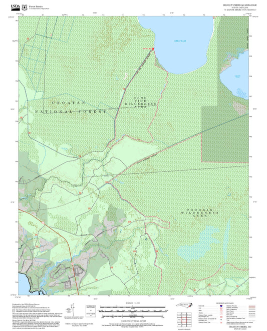 2025 Forest Service Topo Map of Hadnot Creek North Carolina