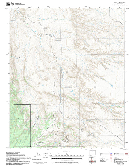 2025 Forest Service Topo Map of Hagan New Mexico
