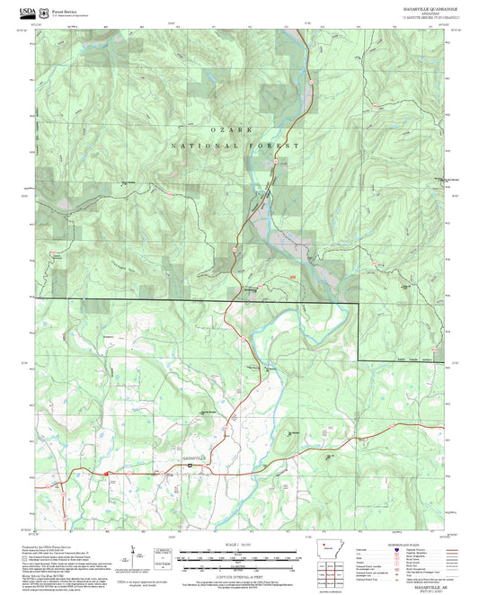 2025 Forest Service Topo Map of Hagarville Arkansas