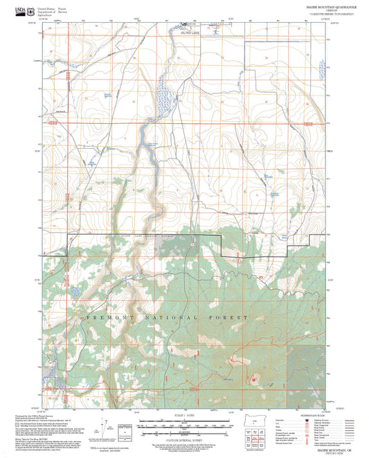 2025 Forest Service Topo Map of Hager Mountain Oregon