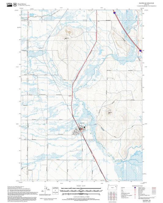 2025 Forest Service Topo Map of Haines Oregon