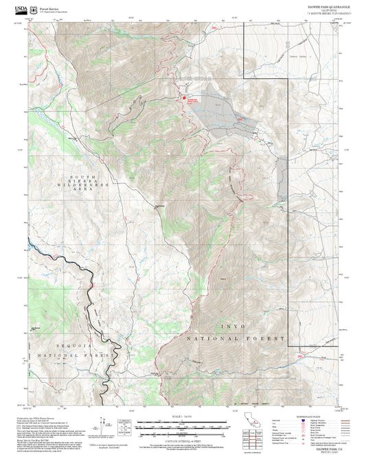 2025 Forest Service Topo Map of Haiwee Pass California