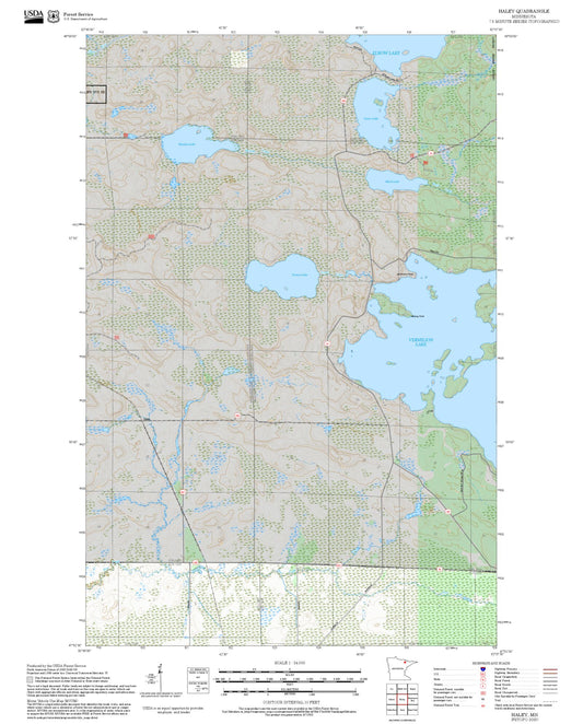 2025 Forest Service Topo Map of Haley Minnesota