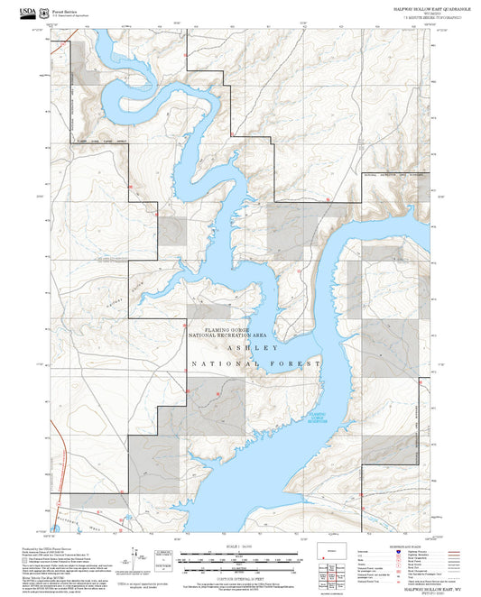 2025 Forest Service Topo Map of Halfway Hollow East Wyoming