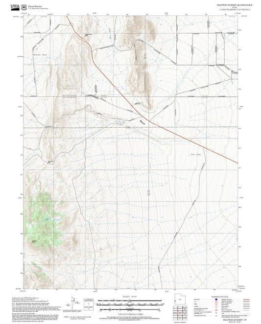 2025 Forest Service Topo Map of Halfway Summit Utah