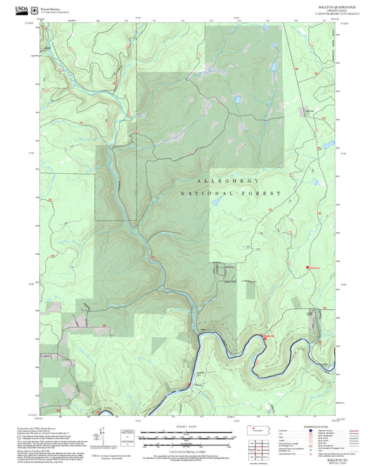 2025 Forest Service Topo Map of Hallton Pennsylvania