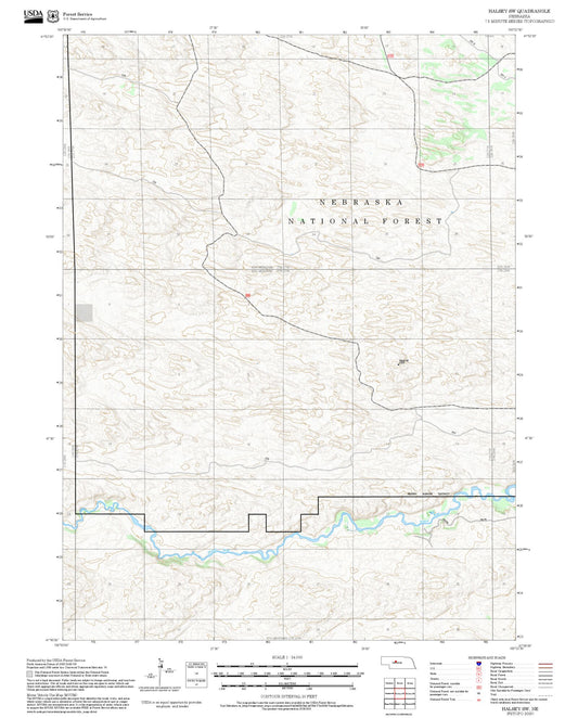 2025 Forest Service Topo Map of Halsey SW Nebraska