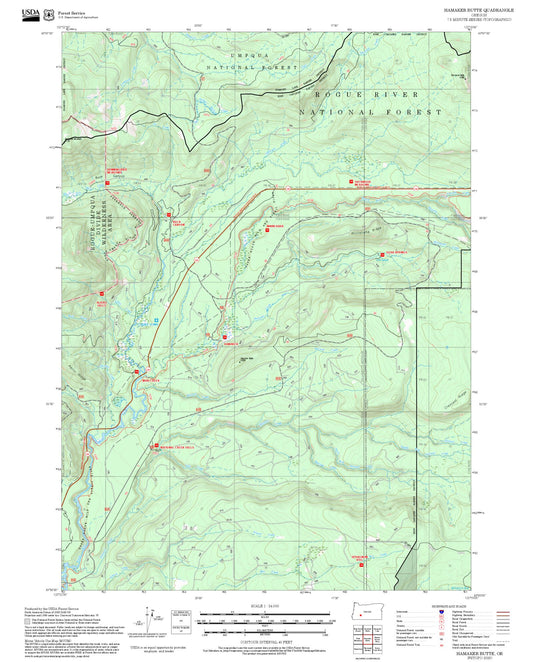 2025 Forest Service Topo Map of Hamaker Butte Oregon