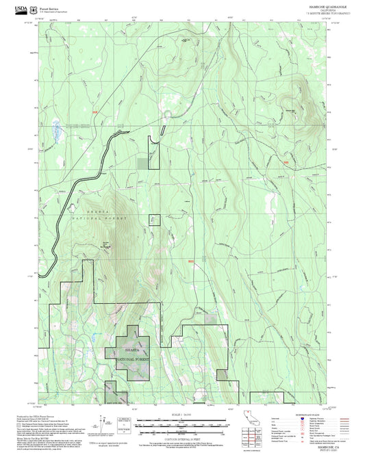 2025 Forest Service Topo Map of Hambone California